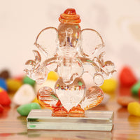 Orange & Transparent Double Sided Crystal