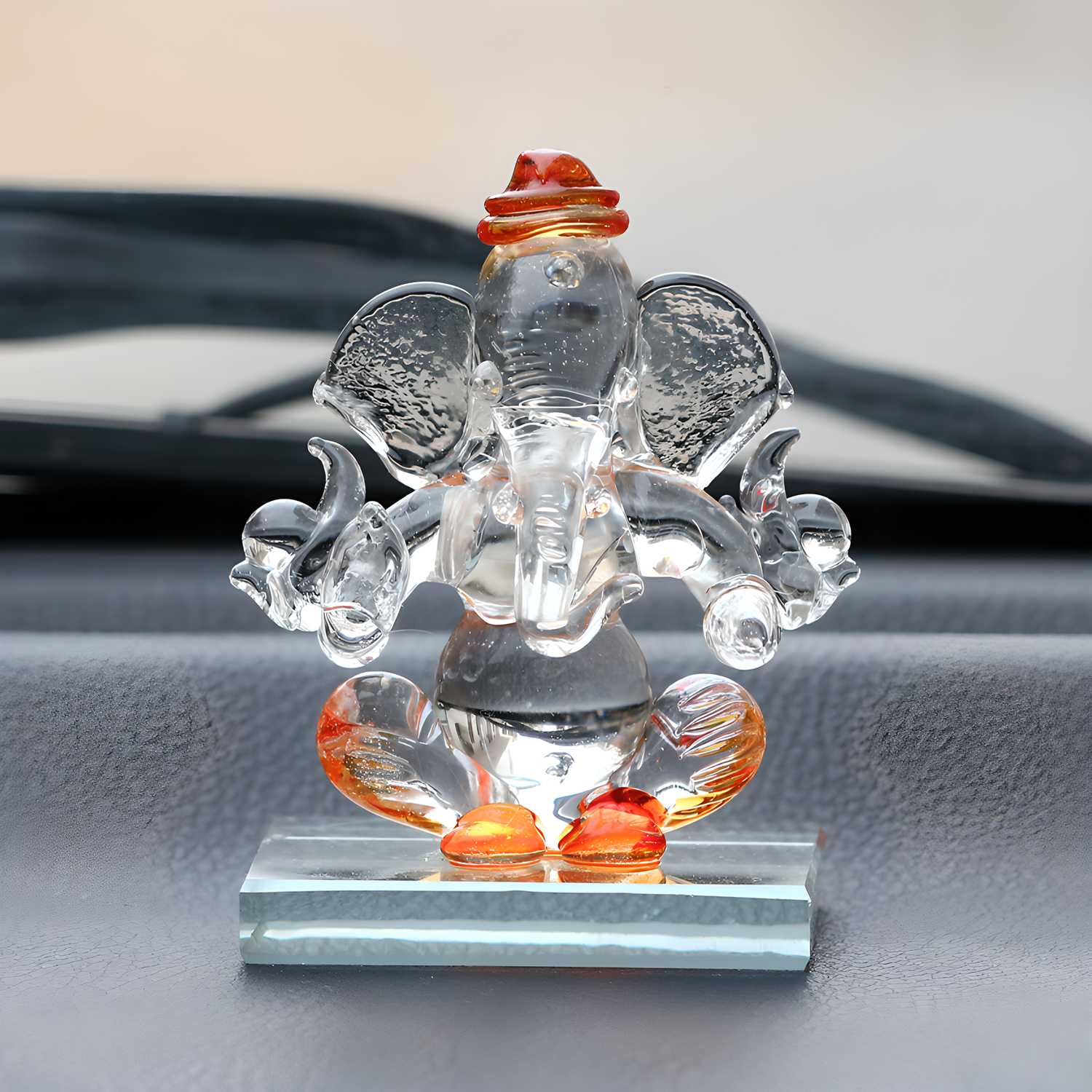 Orange & Transparent Double Sided Crystal